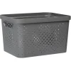 Gifi Entretien Du Linge|Panière bac de rangement ajouré gris 16 L