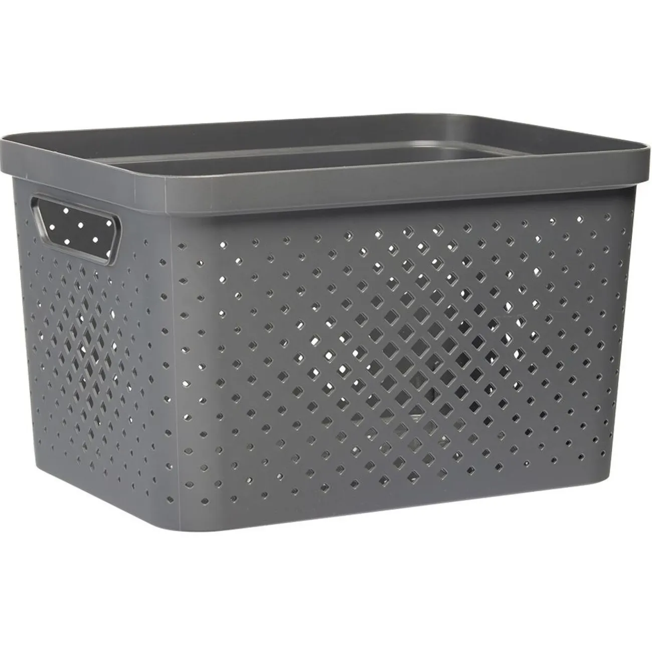Gifi Entretien Du Linge|Panière bac de rangement ajouré gris 16 L