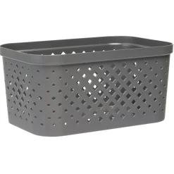 Gifi Entretien Du Linge|Panière bac de rangement ajouré gris 4,5 L