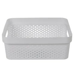 Gifi Entretien Du Linge|Panière bac de rangement 11 L blanc