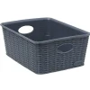 Gifi Entretien Du Linge|Panière bleue effet tressé 3,5 L