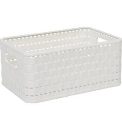 Gifi Entretien Du Linge|Panière de rangement blanche effet tressé 6 L