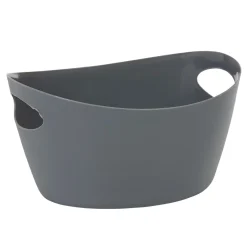 Gifi Entretien Du Linge|Panière de rangement ovale plastique gris