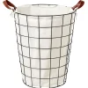 Gifi Entretien Du Linge|Panière à linge acier 48L avec sac en coton lavable Ø30/40xH50cm