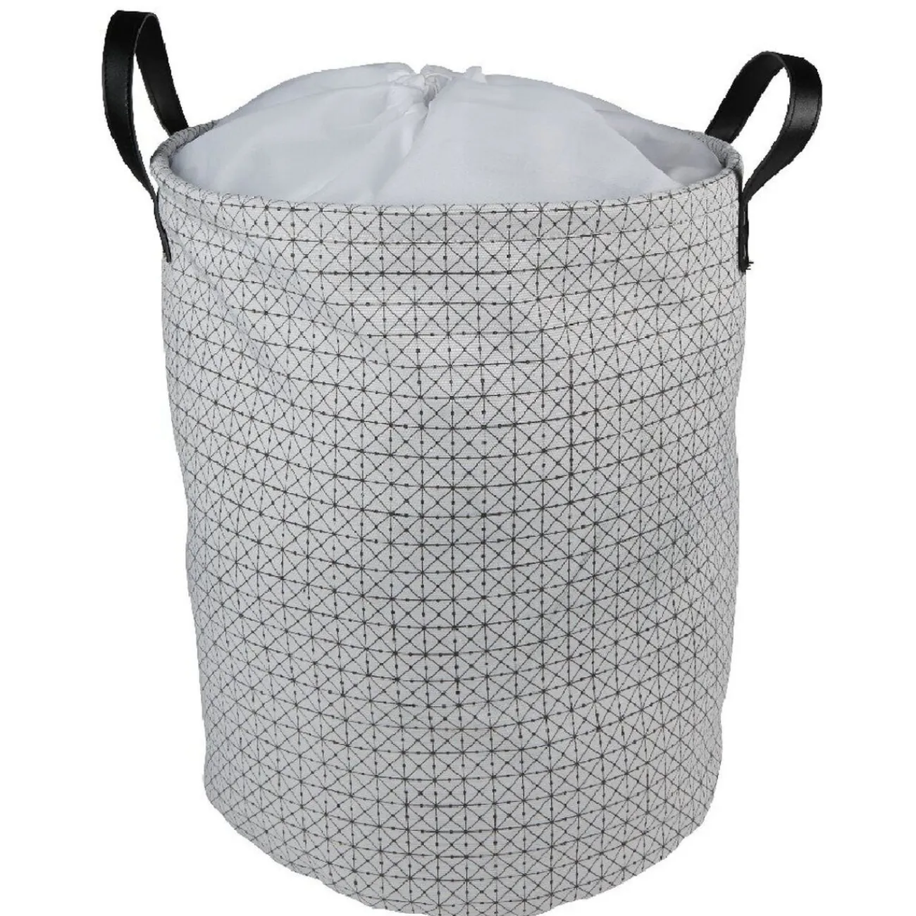 Gifi Entretien Du Linge|Panière à linge canvas noir et blanc