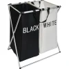 Gifi Entretien Du Linge|Panière à linge de tri blanc noir