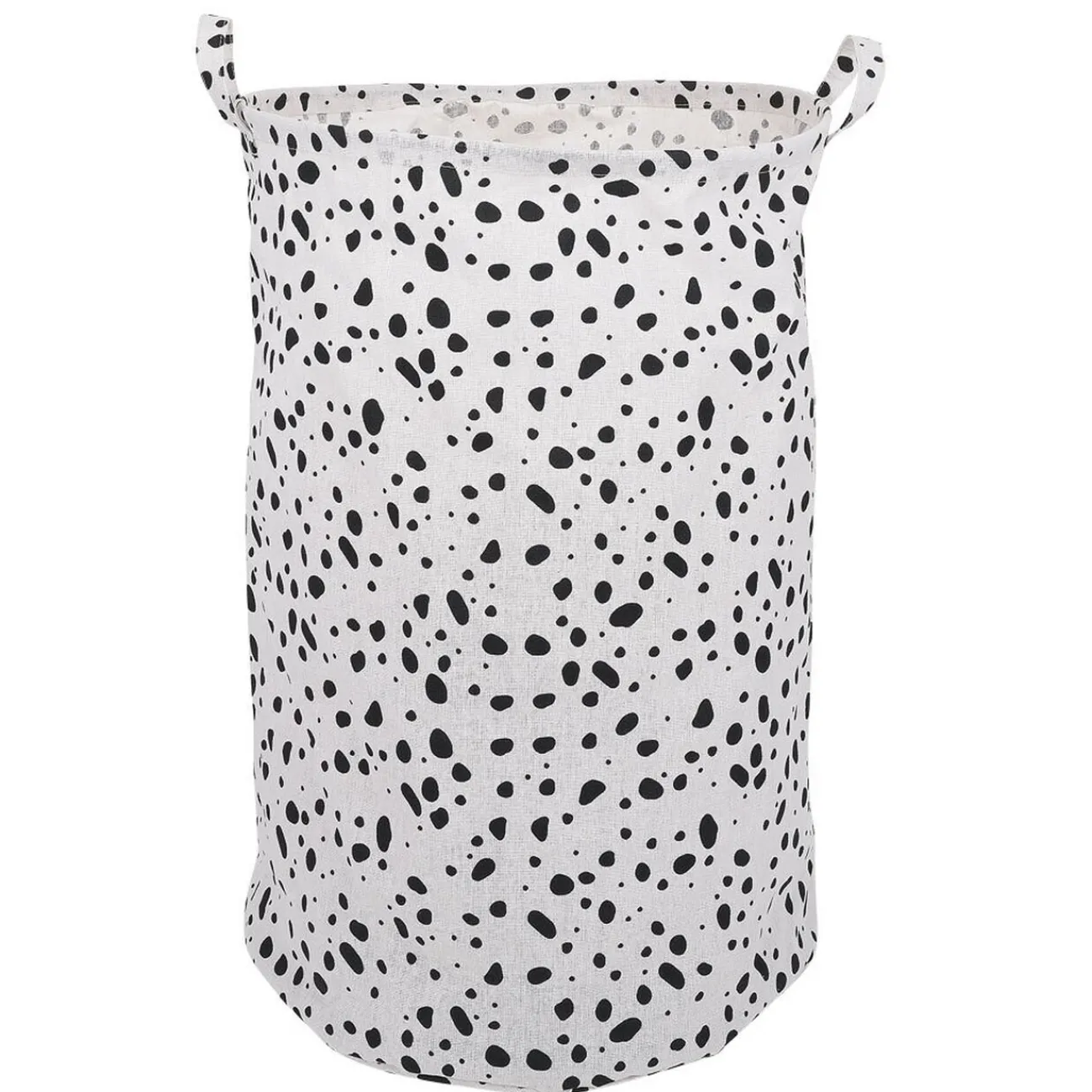 Gifi Entretien Du Linge|Panière à linge 75L blanc tacheté noir Ø40xH60cm