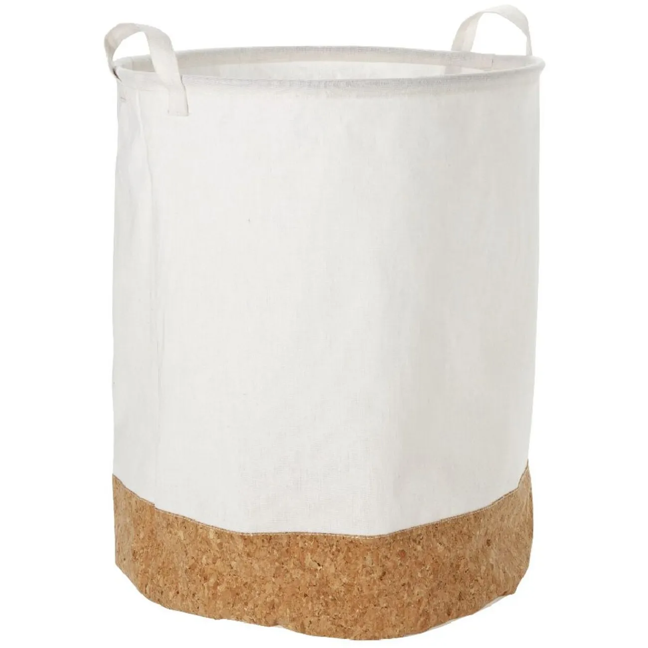 Gifi Entretien Du Linge|Panière à linge ronde en coton blanc