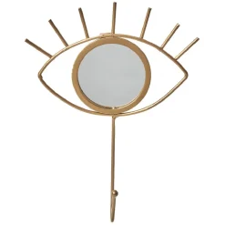 Gifi Rangement|Patère 1 crochet déco forme oeil miroir effet laiton or