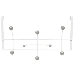 Gifi Rangement|Patère de porte 6 crochets blanc et gris