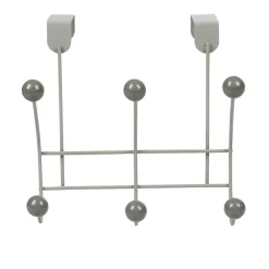 Gifi Rangement|Patère de porte 6 crochets gris
