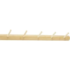 Gifi Rangement|Patère en bambou 5 crochets L50cm