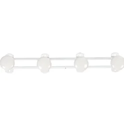 Gifi Rangement|Patère murale 4 crochets métal blanc