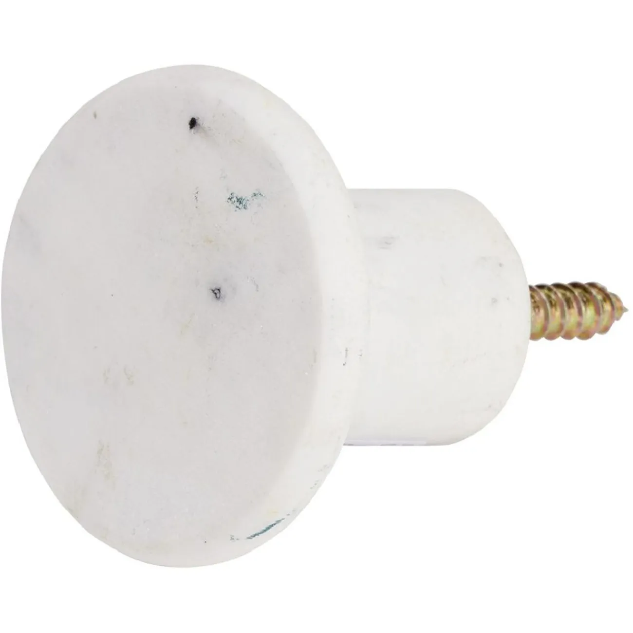 Gifi Rangement|Patère murale ronde imitation marbre blanc polyrésine Ø5cm