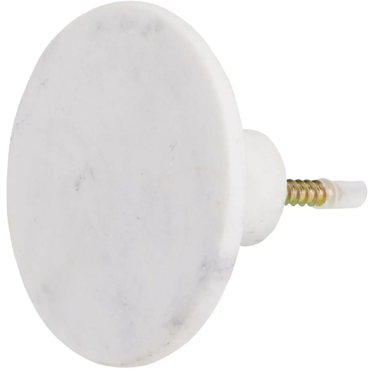 Gifi Rangement|Patère murale ronde imitation marbre blanc polyrésine Ø8cm