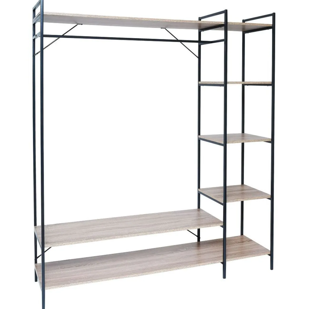 Gifi Rangement|Penderie bois XXL 6 étagères 160x40xH180cm