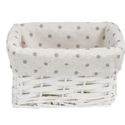Gifi Rangement|Petit panier de rangement osier tressé blanc