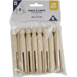 Gifi Entretien Du Linge|Pince à linge en bois vintage x16