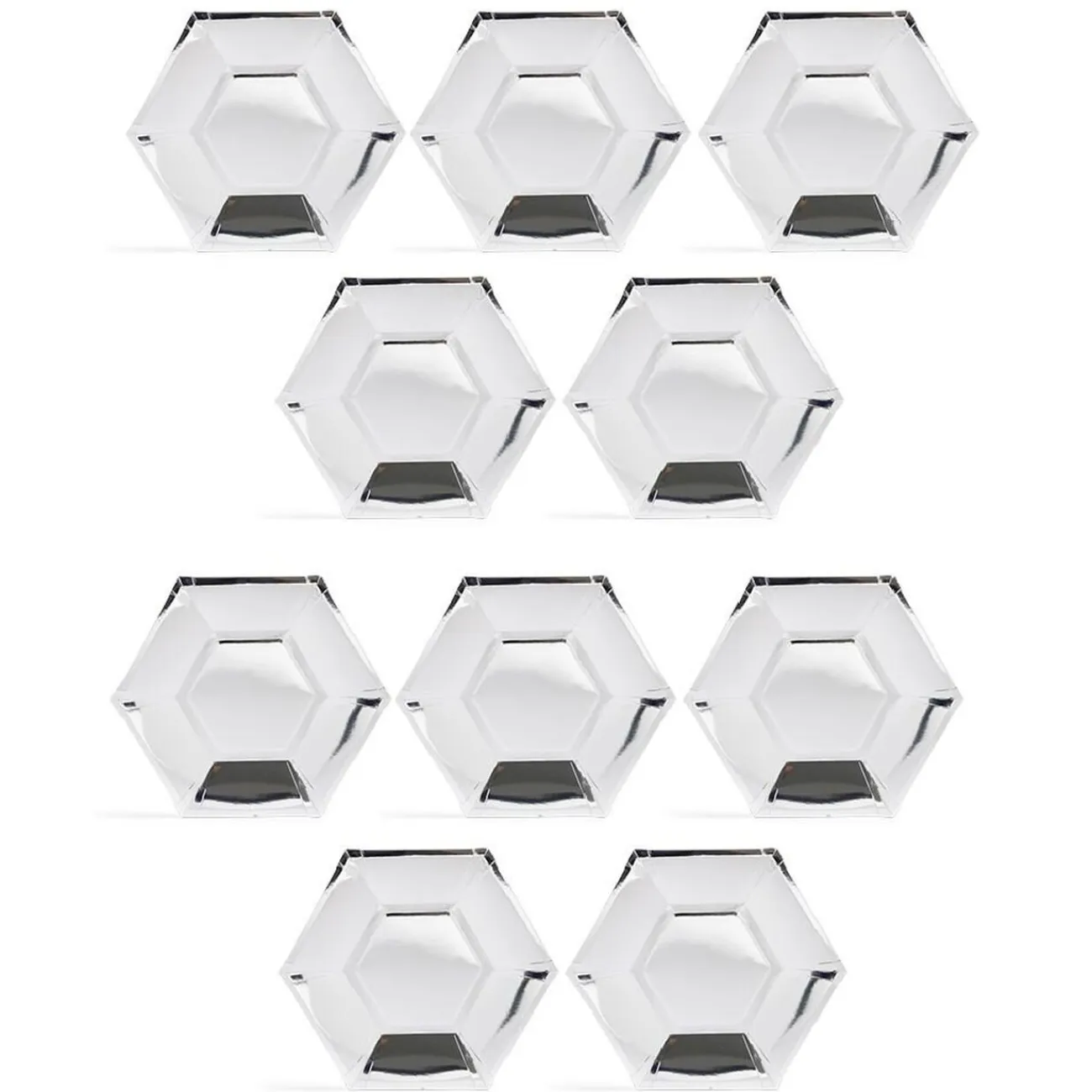 Sale Gifi Plateau hexagonal carton argenté métallisé Ø26cm x10