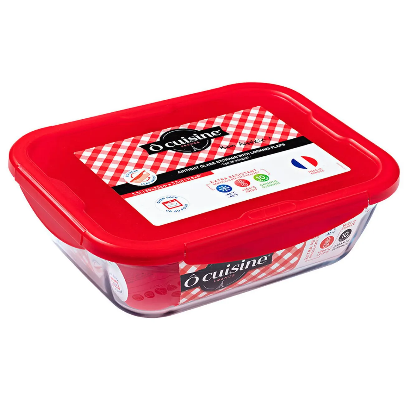 Clearance Gifi Plat à four avec couvercle hermétique Ô Cuisine 30x23 cm