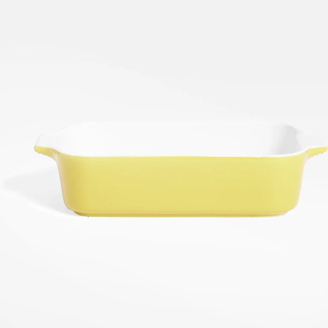 New Gifi Plat à four en grès blanc et jaune 24x13,6xH5,5cm