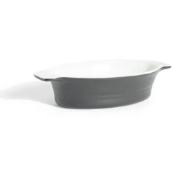 Online Gifi Plat à four ovale en céramique noir 13,5x17xH5cm