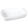 Outlet Gifi Plat à four rectangulaire en céramique blanc 36x24,2xH.6,2 cm