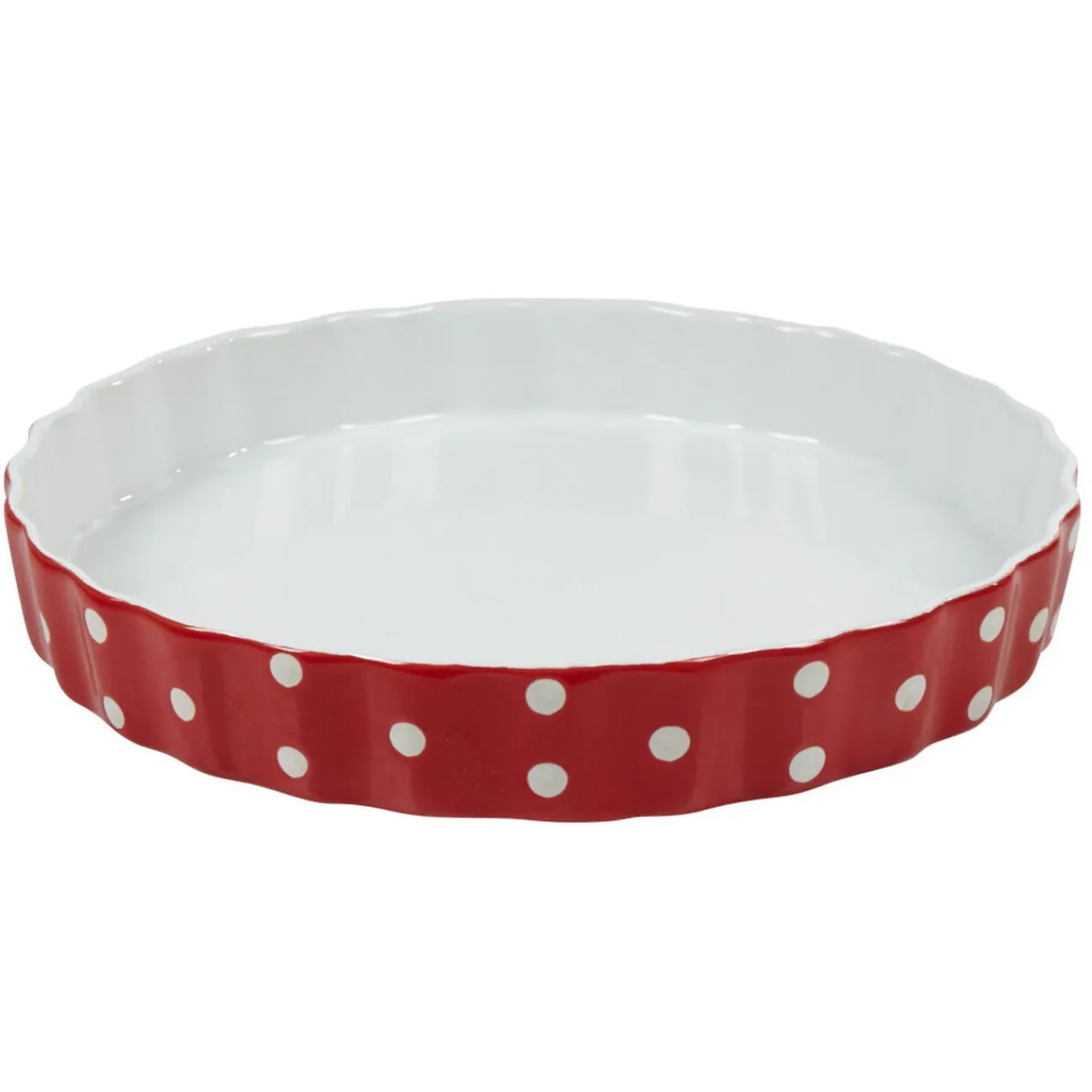 Hot Gifi Plat à four rond rouge à pois blancs
