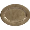 Sale Gifi Plat ovale doré noir martelé