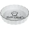 Hot Gifi Plat à tarte blanc motif toque noire "From Chief"