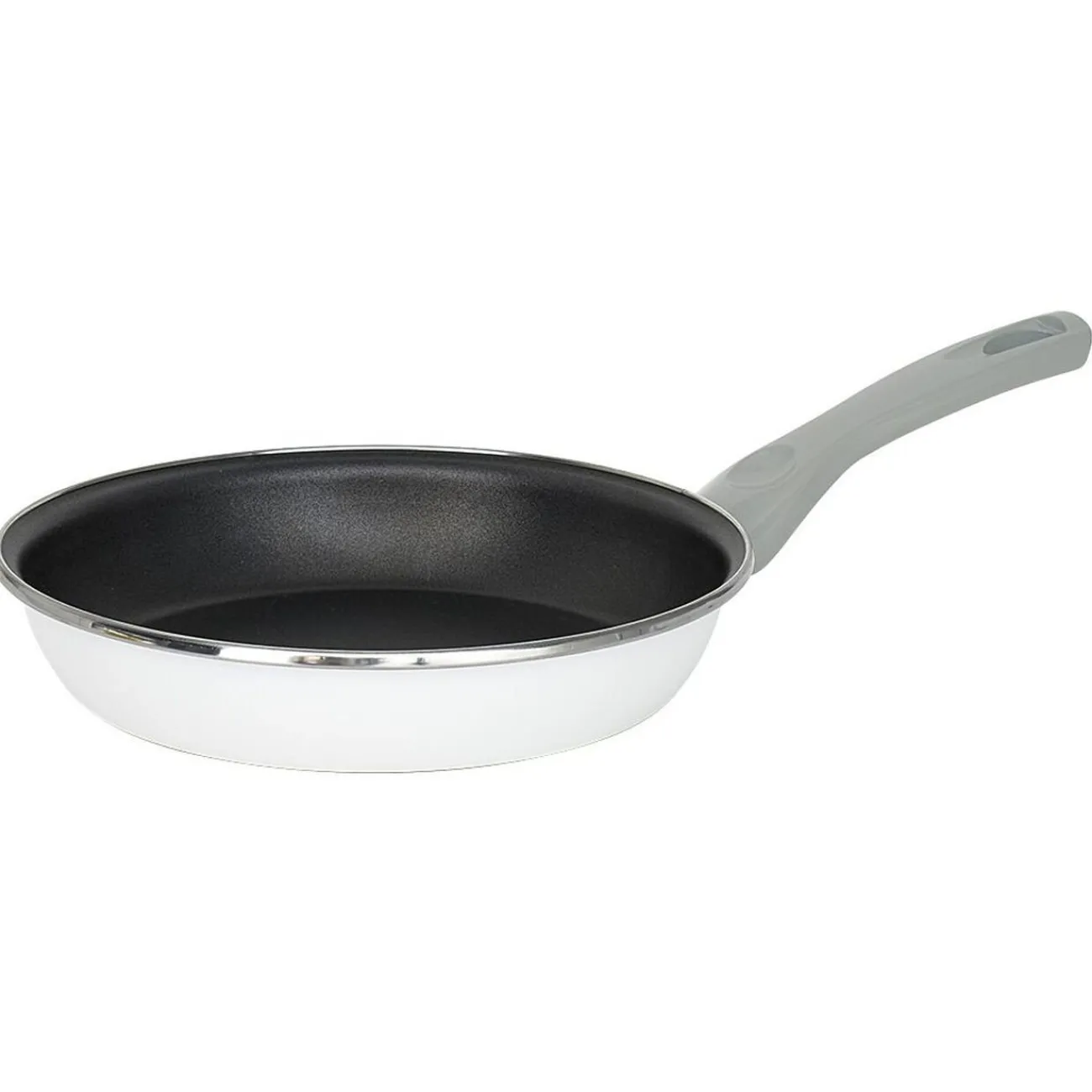 New Gifi Poêle anti adhérente acier émaillé noir et blanc Ø24cm