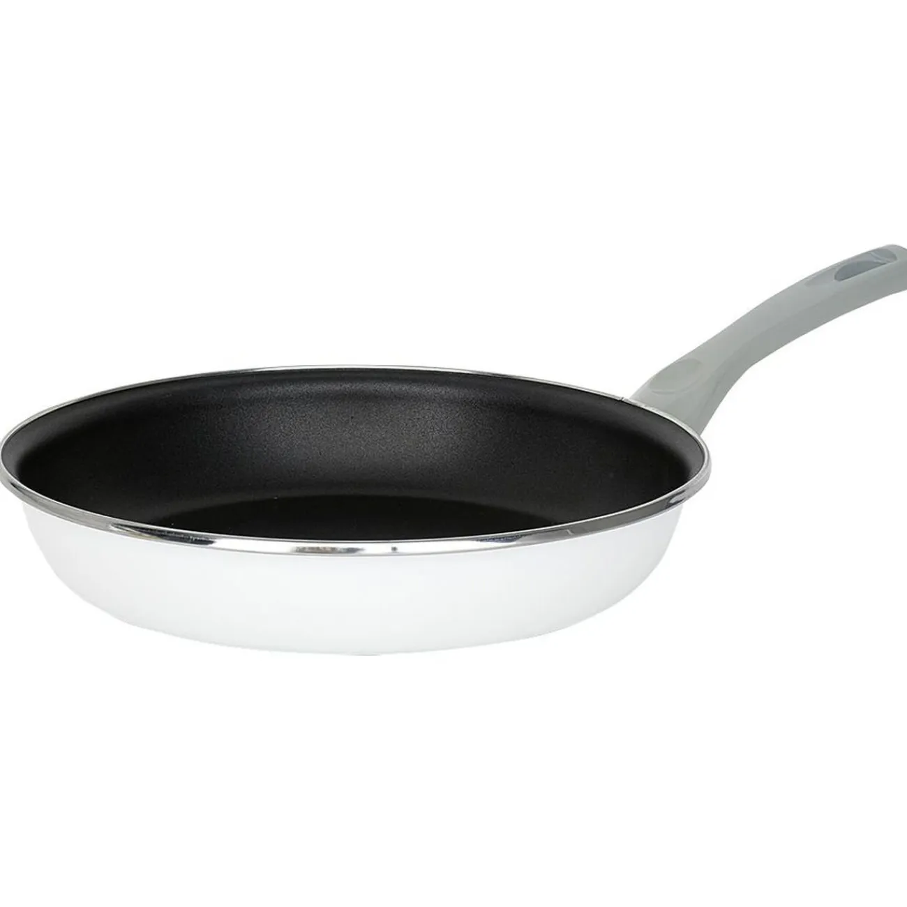 New Gifi Poêle anti adhérente acier émaillé noir et blanc Ø28cm