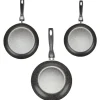 Hot Gifi Poêle noire en aluminium x3