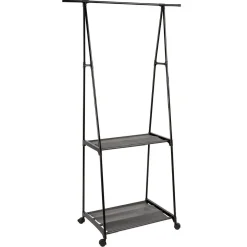 Gifi Rangement|Portant avec tablettes métal noir