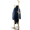 Gifi Rangement|Portant bambou avec penderie et étagères sur 2 niveaux 36x36xH168cm