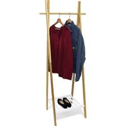Gifi Rangement|Portant bambou avec étagère pour accessoires 64x44xH160cm
