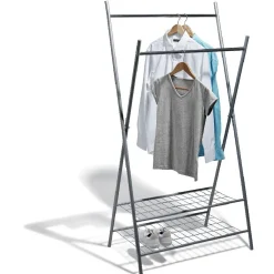 Gifi Rangement|Portant vêtements double gris
