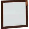 Gifi Rangement|Porte Box Cube 32,2xH32,2x1,2cm bois marron et verre transparent
