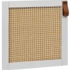 Gifi Rangement|Porte Box Cube 32,2x32,2x1,2cm quadrillage rotin et bois blanc