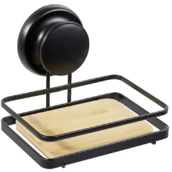 Gifi Aménagement Salle De Bain^Porte savon bambou métal noir