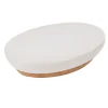 Gifi Aménagement Salle De Bain^Porte savon céramique blanc avec fond liège
