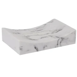Gifi Aménagement Salle De Bain^Porte savon céramique blanc effet marbre