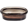 Gifi Aménagement Salle De Bain^Porte-savon en verre transparent ambre brun 13,3x9,8xH3,8cm