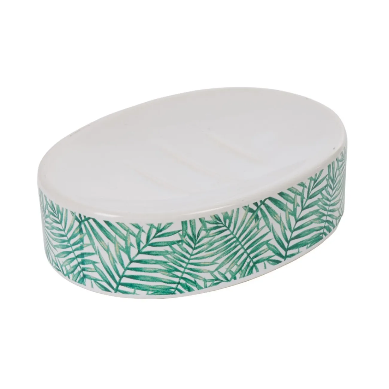 Gifi Aménagement Salle De Bain^Porte savon Jungle imprimé tropical feuillage vert