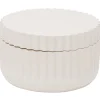Gifi Aménagement Salle De Bain^Porte-savon plastique rose effet rainuré Ø7,5xH9,5cm