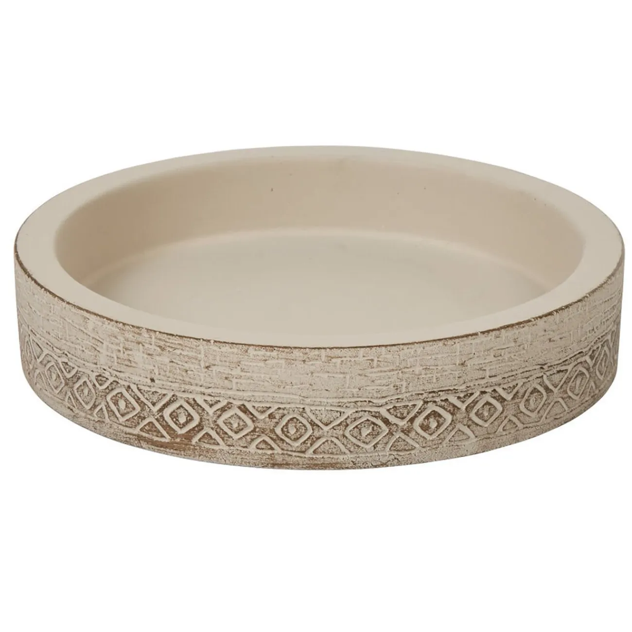 Gifi Aménagement Salle De Bain^Porte savon rond ciment gravé beige
