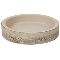 Gifi Aménagement Salle De Bain^Porte savon rond ciment gravé beige naturel