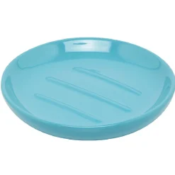 Gifi Aménagement Salle De Bain^Porte savon rond céramique bleu lagon
