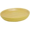 Gifi Aménagement Salle De Bain^Porte-savon rond céramique jaune Ø10xH2cm