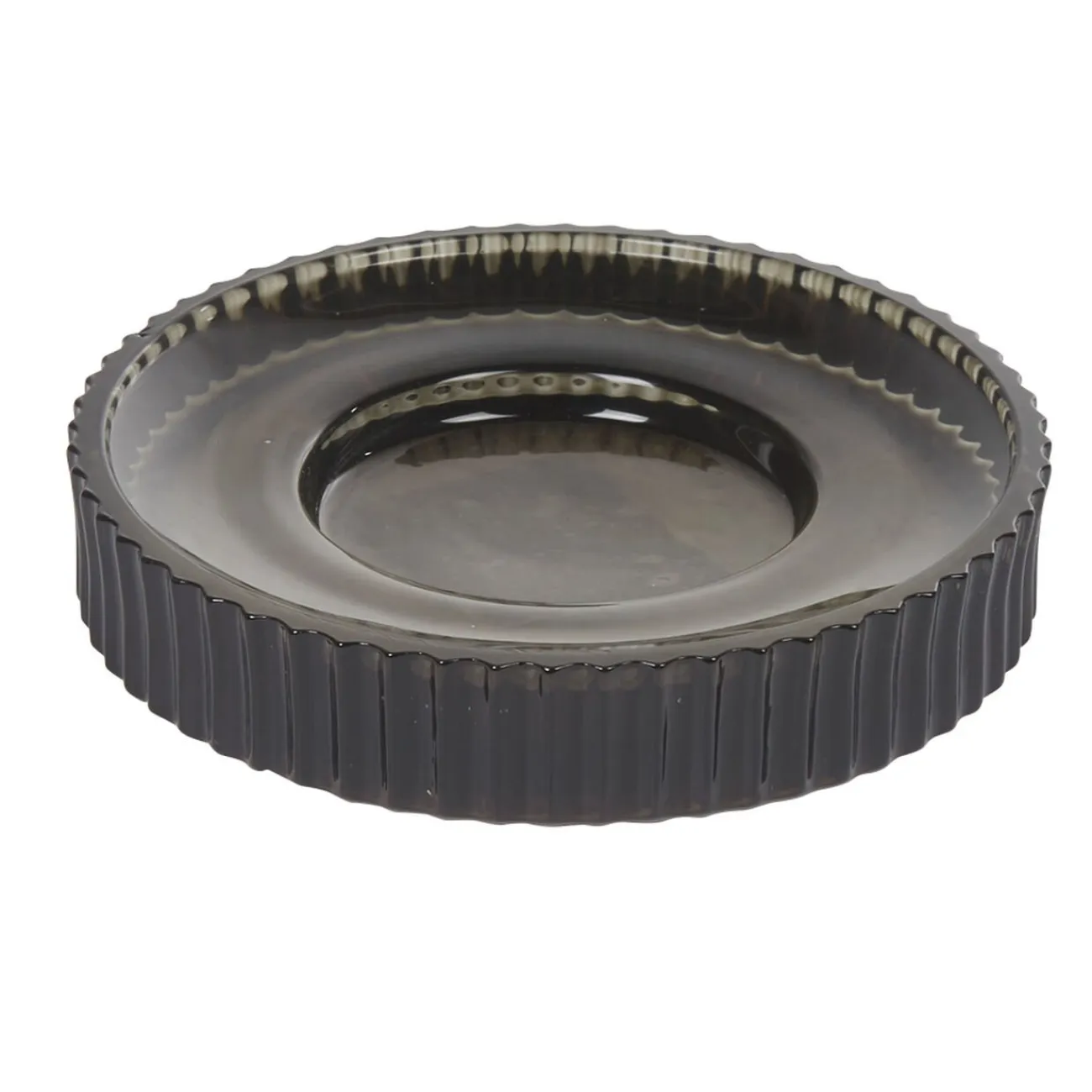 Gifi Aménagement Salle De Bain^Porte-savon rond verre noir